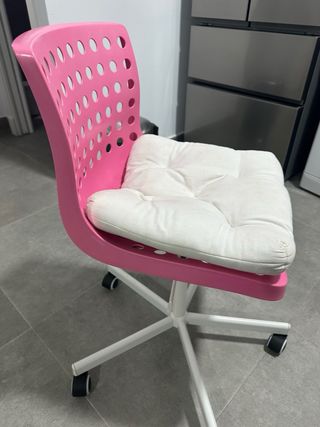Silla escritorio rosa giratoria con ruedas nuevas