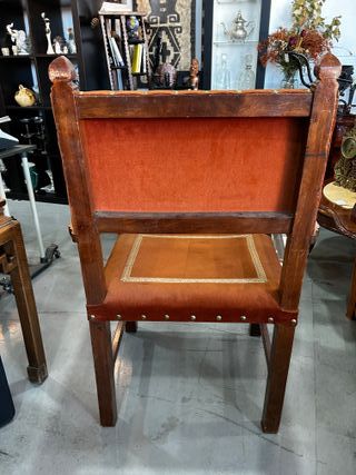 Sillón Frailero Antiguo Estilo Renacimiento