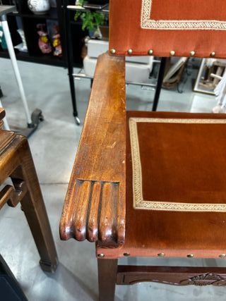 Sillón Frailero Antiguo Estilo Renacimiento