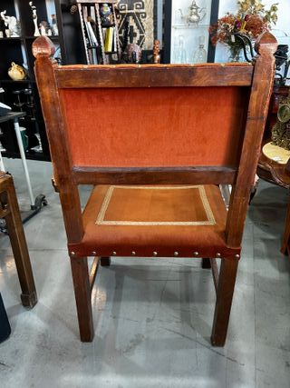 Sillón Frailero Antiguo Estilo Renacimiento