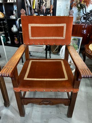 Sillón Frailero Antiguo Estilo Renacimiento
