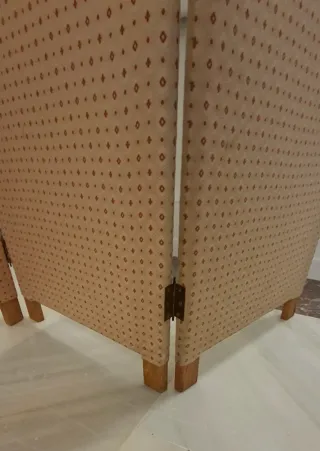 4 Biombos Tela Crema y Beige