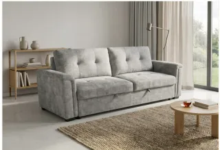 Sofá Cama Gris + Baúl