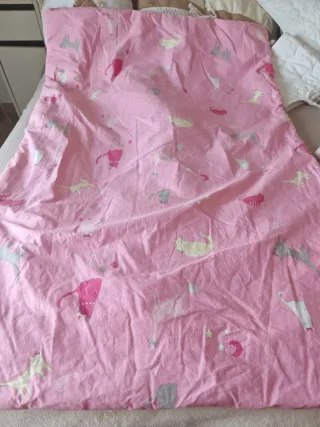 Colcha Cuna Bebé Estampado Gatitos Rosa