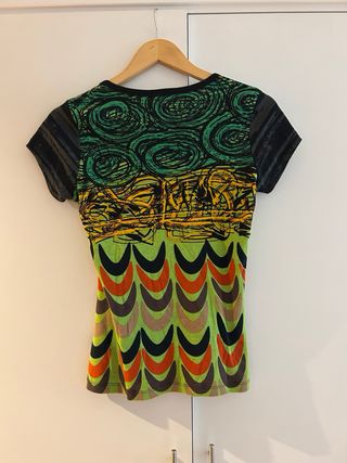 Camiseta mujer 100% algodón con estampado colorido