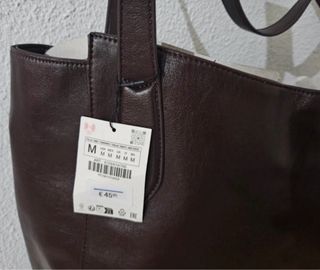 Bolso Zara  Tote Talla M Marrón