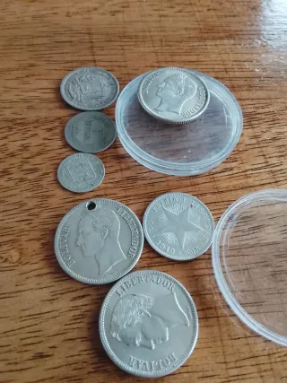 Lote 7 Monedas Plata Simon Bolívar
