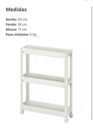 Carrito auxiliar Ikea madera y plástico