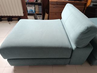 Sofá chaise longue color azul verdoso