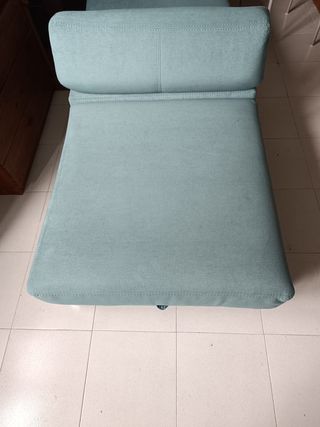 Sofá chaise longue color azul verdoso