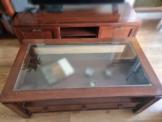 Mesa Centro Madera Banak Importa Cristal