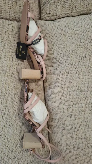 Sandalias Massimo Dutti Piel Serpiente Tacon