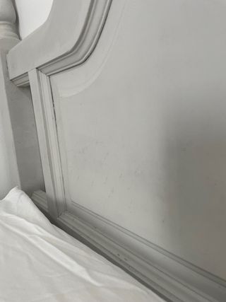 Cabecero vintage madera maciza 135/150 gris