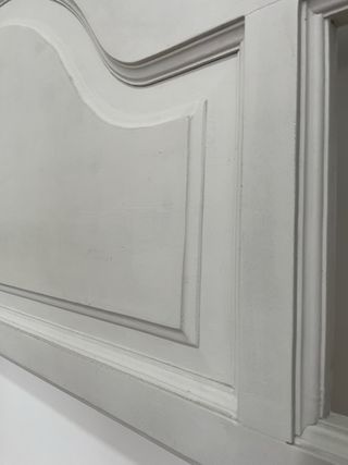 Cabecero vintage madera maciza 135/150 gris