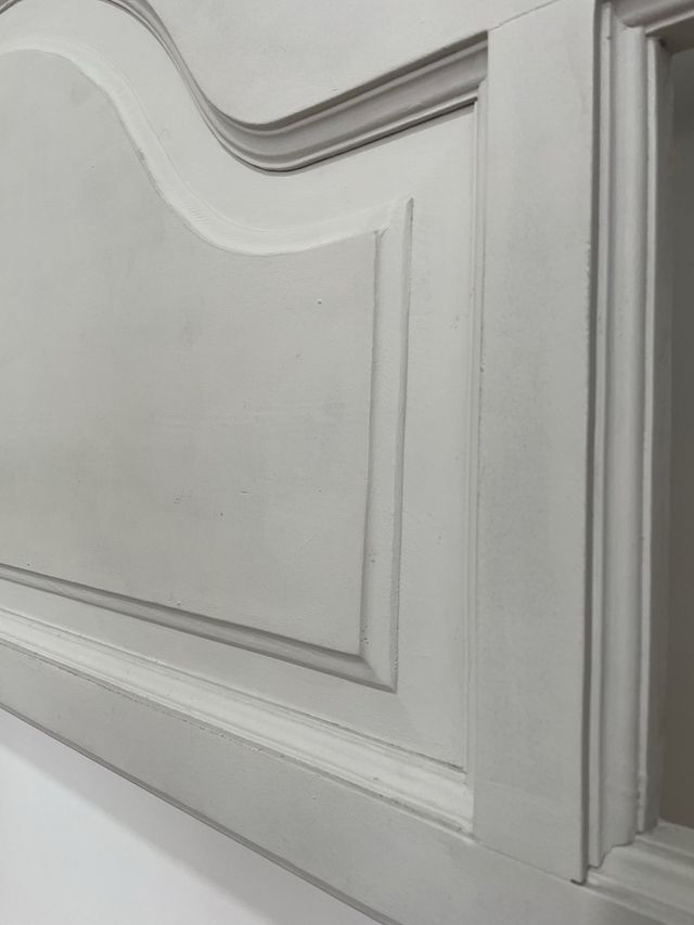 Cabecero vintage madera maciza 135/150 gris