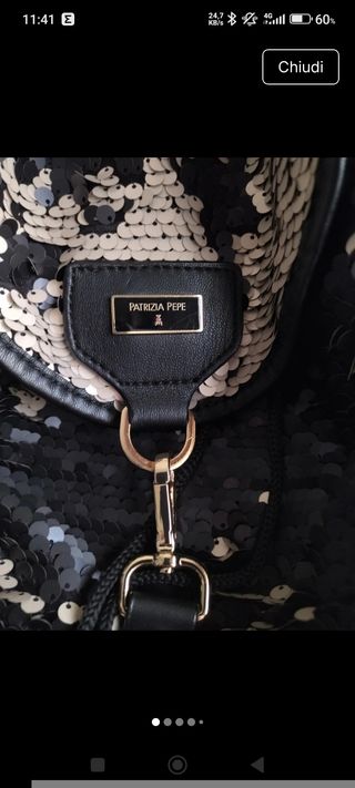 Zaino Patrizia Pepe paillettes oro multicolor