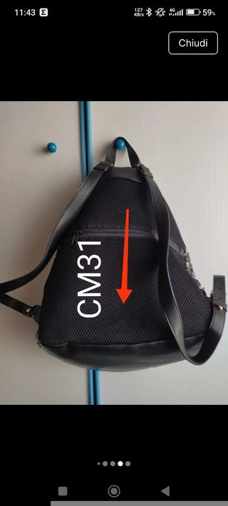 Zaino Patrizia Pepe paillettes oro multicolor