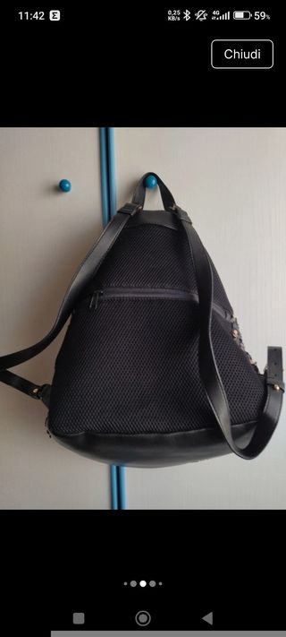 Zaino Patrizia Pepe paillettes oro multicolor