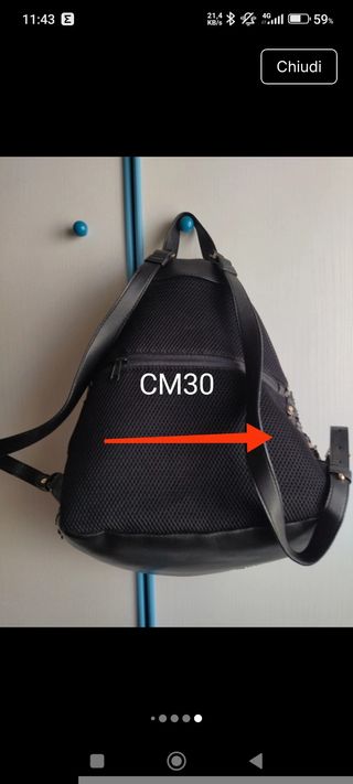 Zaino Patrizia Pepe paillettes oro multicolor