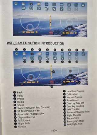 Dron plegable con cámara, mando y funda como nuevo