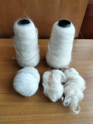 6 Rotoli Lana Mohair Grezza