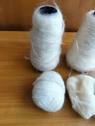 6 Rotoli Lana Mohair Grezza