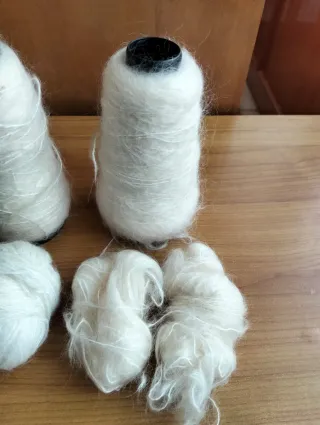 6 Rotoli Lana Mohair Grezza