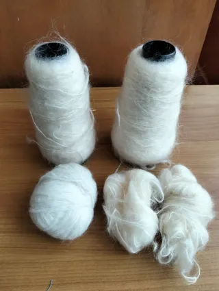 6 Rotoli Lana Mohair Grezza