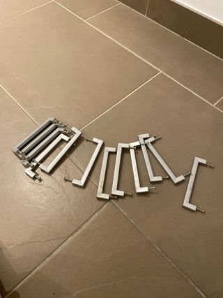 12 Tiradores de armario plateados