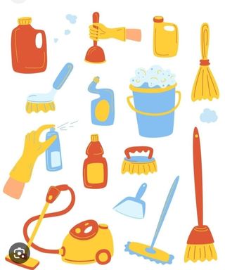 Chica de limpieza de hogar