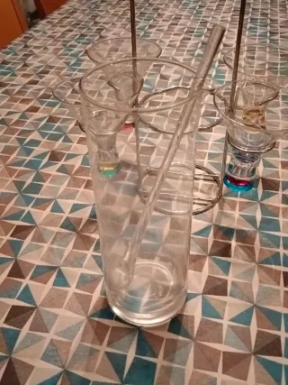 Juego de cóctel cristal y metal