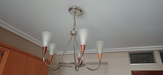 Lámpara de techo salón cristal y metal