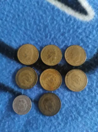 Lote monedas antiguas España Franco y Juan Carlos