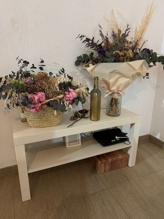 Mueble TV blanco y madera  lack ikea