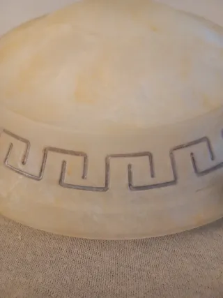 Plafón LED redondo blanco y marrón