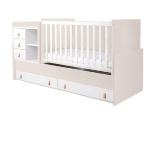 Cuna madera multifuncional con colchon nuevo