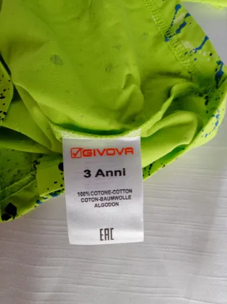 Completo Bimbo Givova Giallo Fluo 3 anni