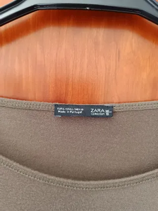 Blusa Zara Talla L Estampado Hojas