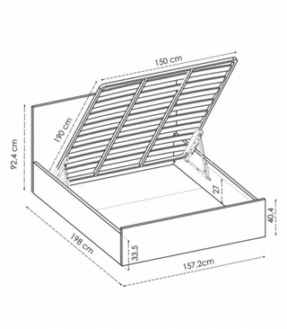 Cama Canapé Con Cabecero. Natural