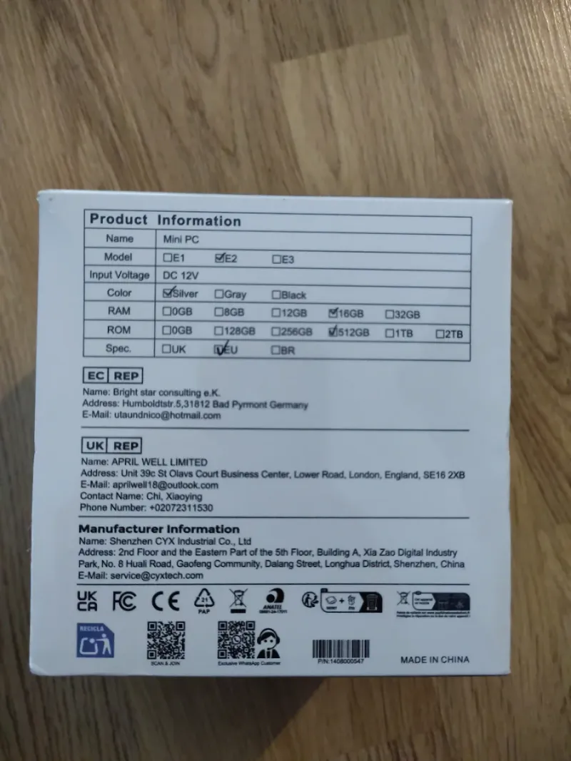 NiPoGi Essenx E2 Mini PC Intel Alder Lake-N95 afbeelding 6