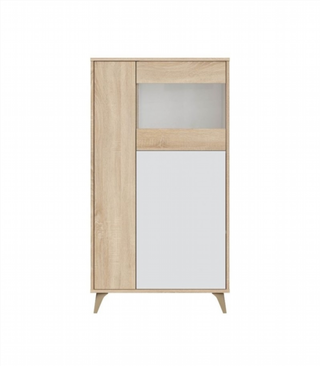 Vitrina 3 Puertas. Roble Canadian/Blanco Artik