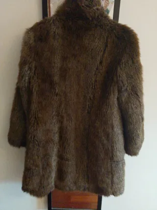 Chaquetón pelo marrón Zara Talla L