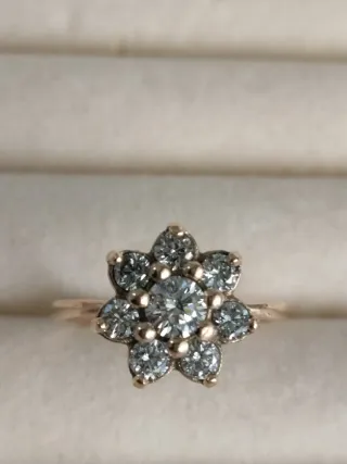 Anillo roseton Oro 18k Diamantes 1.15 CT VS1