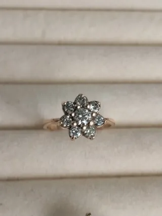 Anillo roseton Oro 18k Diamantes 1.15 CT VS1