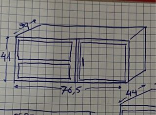Mueble auxiliar 2 cajones y puerta