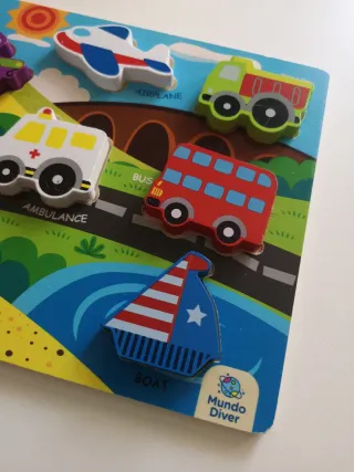 Puzzle de madera transportes