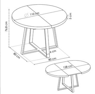 MESA DE COMEDOR EXTENSIBLE DUNA RMB.