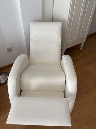 Poltrona Relax Manuale Bianca in Similpelle