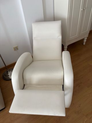 Poltrona Relax Manuale Bianca in Similpelle