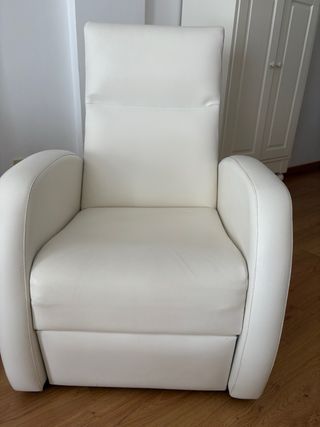 Poltrona Relax Manuale Bianca in Similpelle